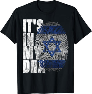 It's In My DNA Israel Religious Gifts Israeli Flag Jewish T-Shirt - T-Shirt | Black
