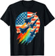 Vintage Fighter American Flag Fighter Jet 4th of July T-Shirt - T-Shirt | Black