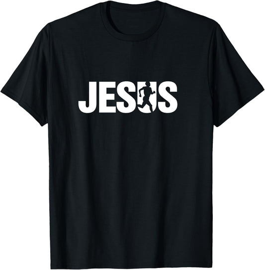 Jesus Christian Running, Cool Run Design Train T-Shirt - T-Shirt | Black