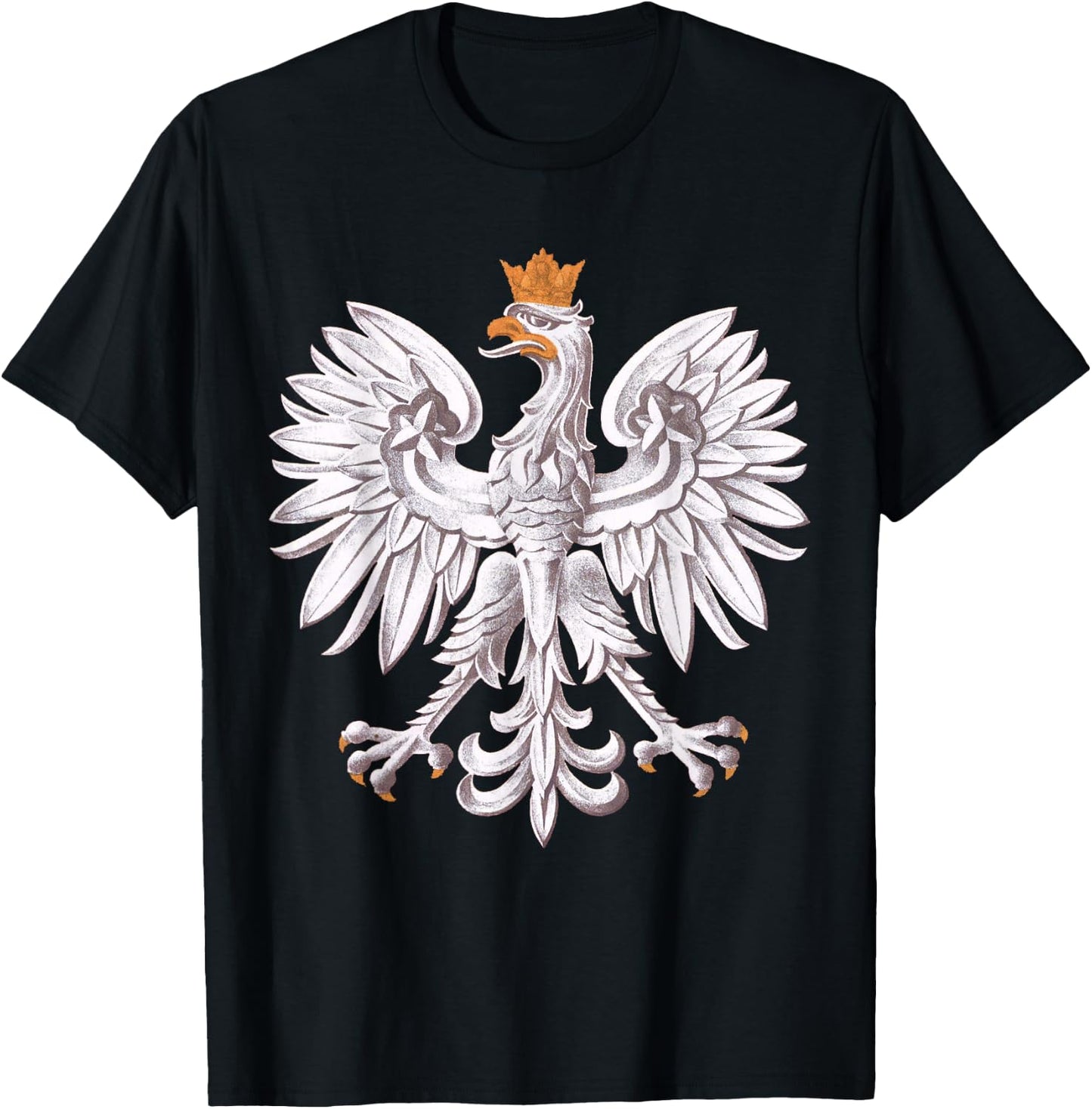 Vintage Polish White Eagle Poland Polska T-Shirt - T-Shirt | Black