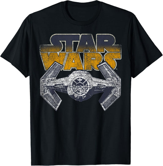 Star Wars Super Retro Tie Fighter Classic Logo T-Shirt - T-Shirt | Black