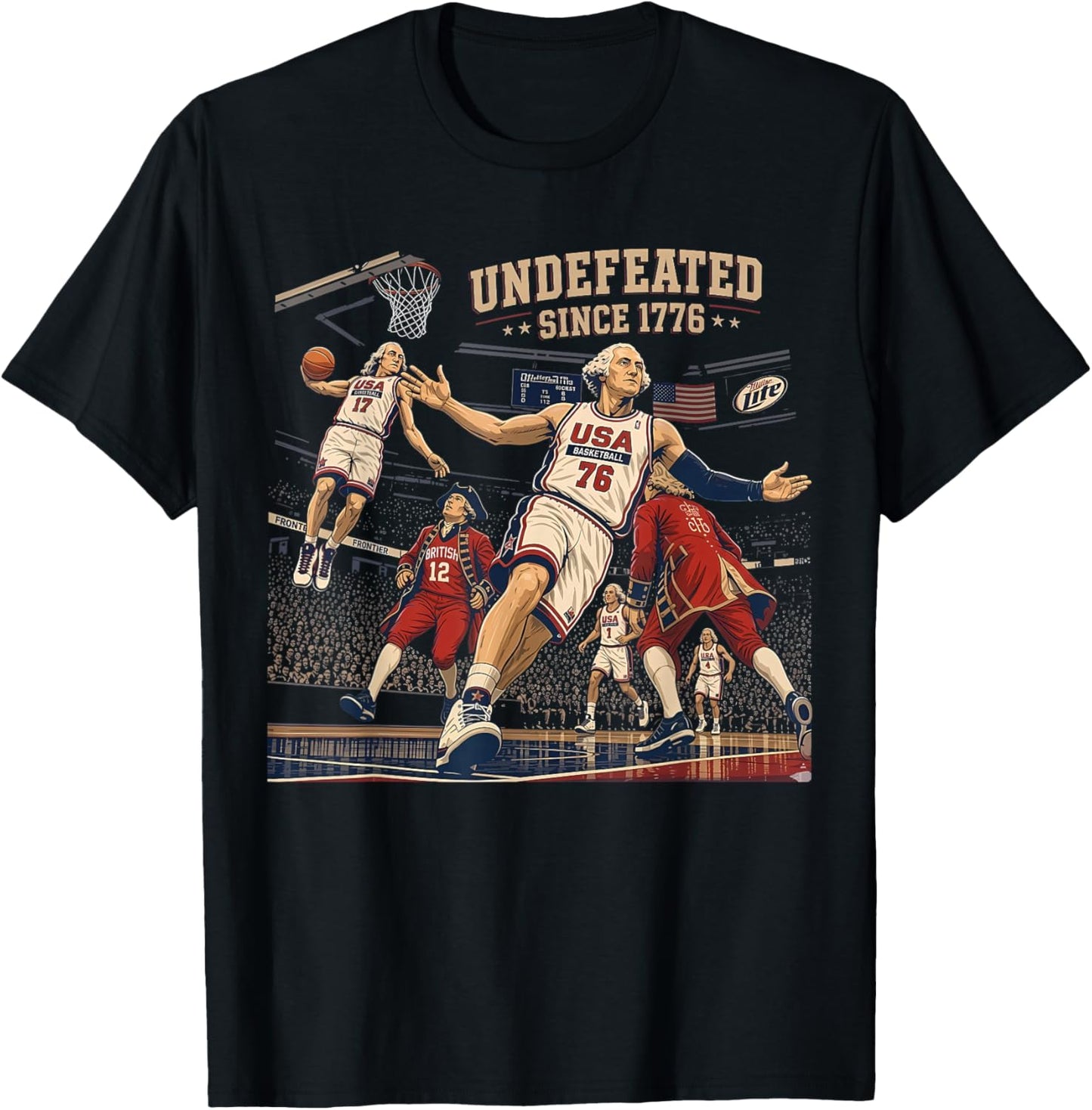 Undefeated Since 1776 America 4th of July Independence Day T-Shirt - T-Shirt | Black