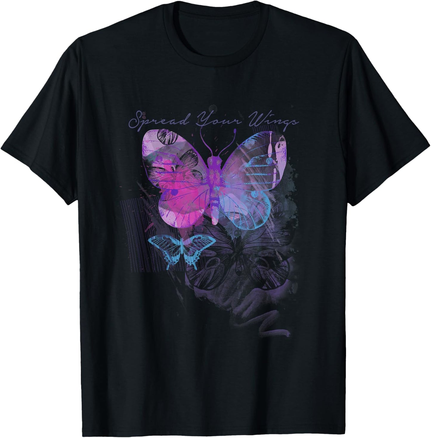 Butterfly graphic who love butterflies, gift T-Shirt - T-Shirt | Black