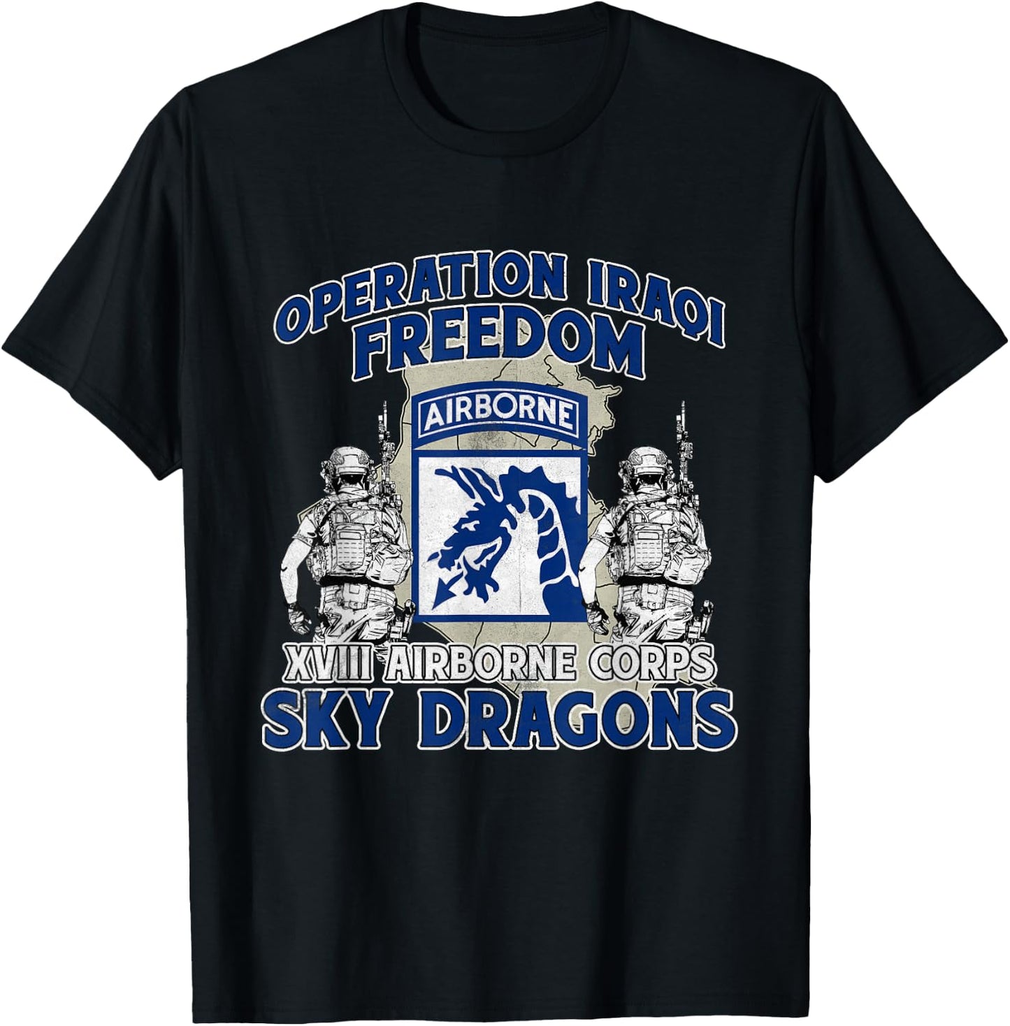 XVIII Airborne Corps - Operation Iraqi Freedom OIF Veteran T-Shirt - T-Shirt | Black