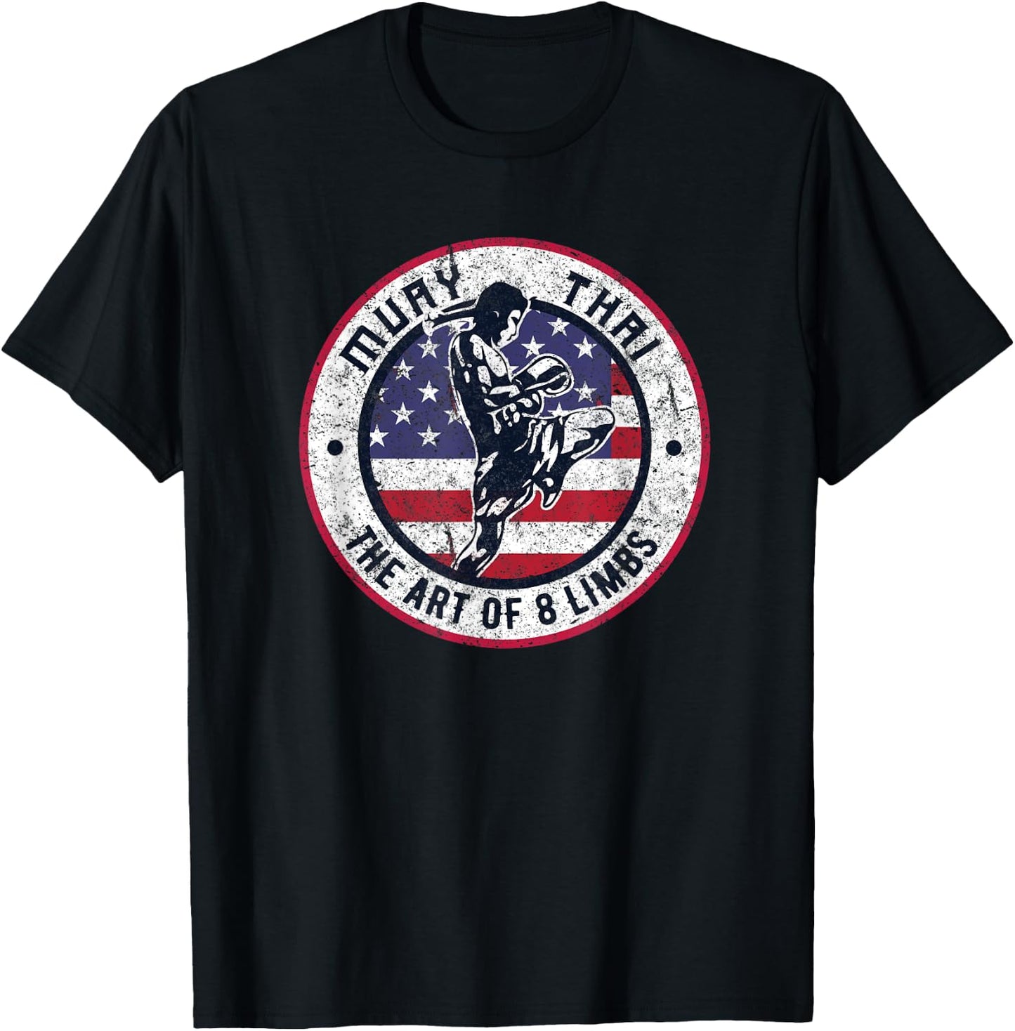 Vintage Muay Thai Karate | Boxing Mixed Martial Arts T-Shirt - T-Shirt | Black
