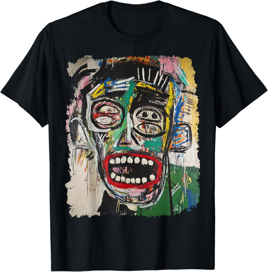 Abstract Face Art Painting T-Shirt - T-Shirt | Black