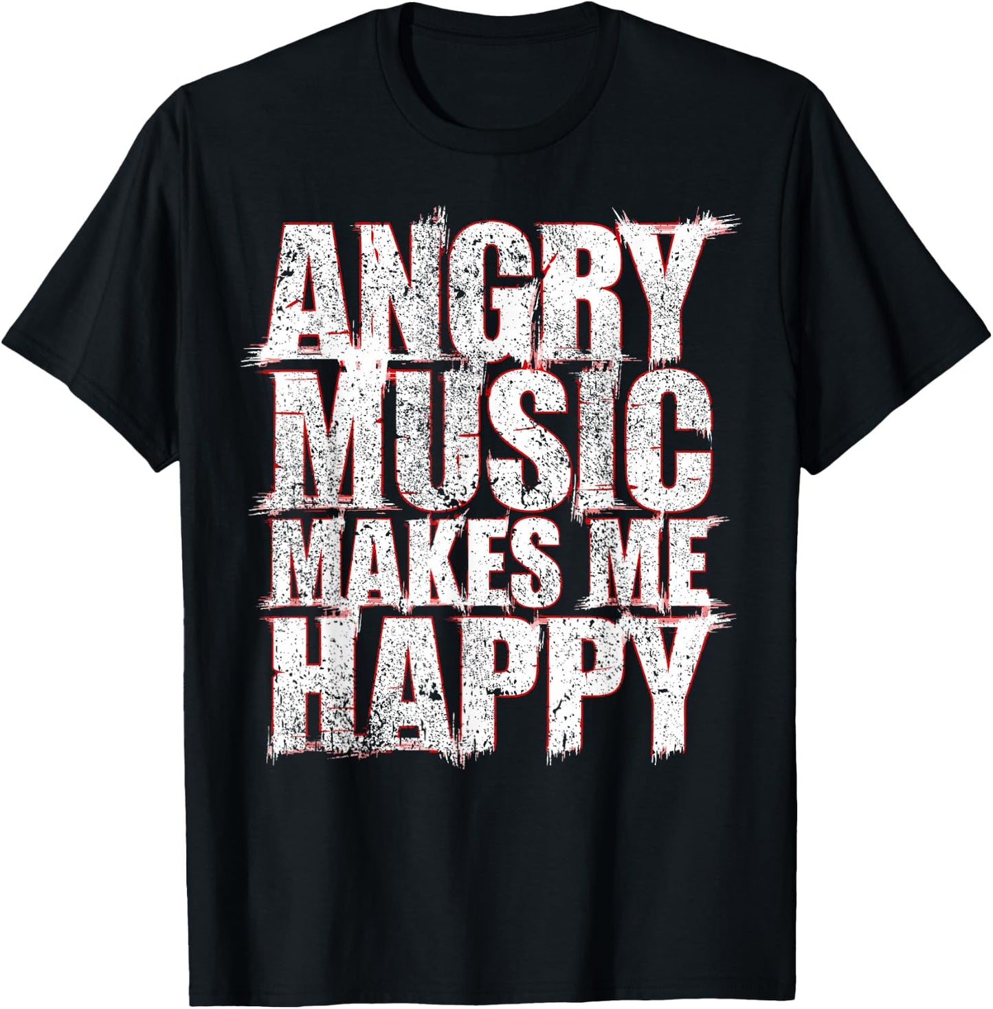 Trash Metal Angry Music Makes Me Happy Trash Metal T-Shirt - T-Shirt | Black