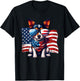 Toy Fox Terrier USA Flag Sunglasses Patriotic Pets Vintage T-Shirt - T-Shirt | Black