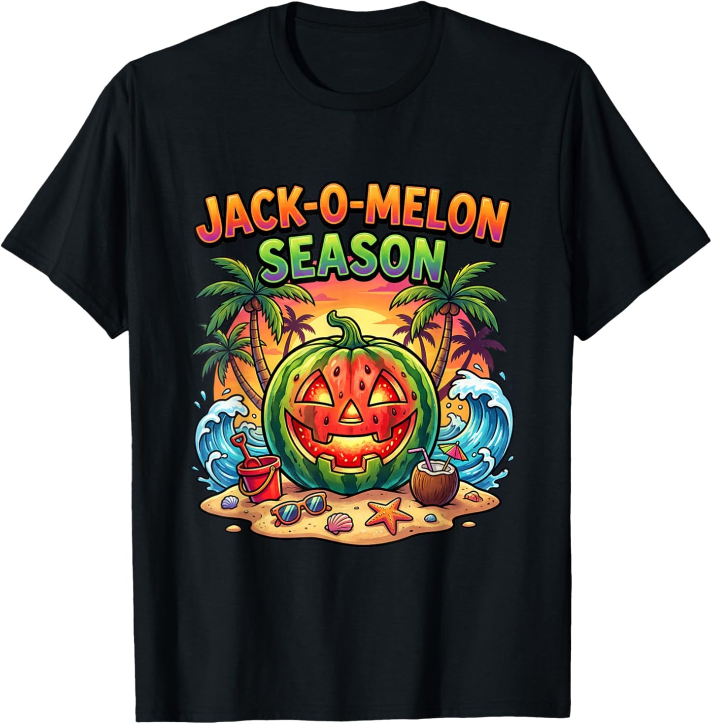 Jack-O Melon Season. Halloween Humor T-Shirt - T-Shirt | Black