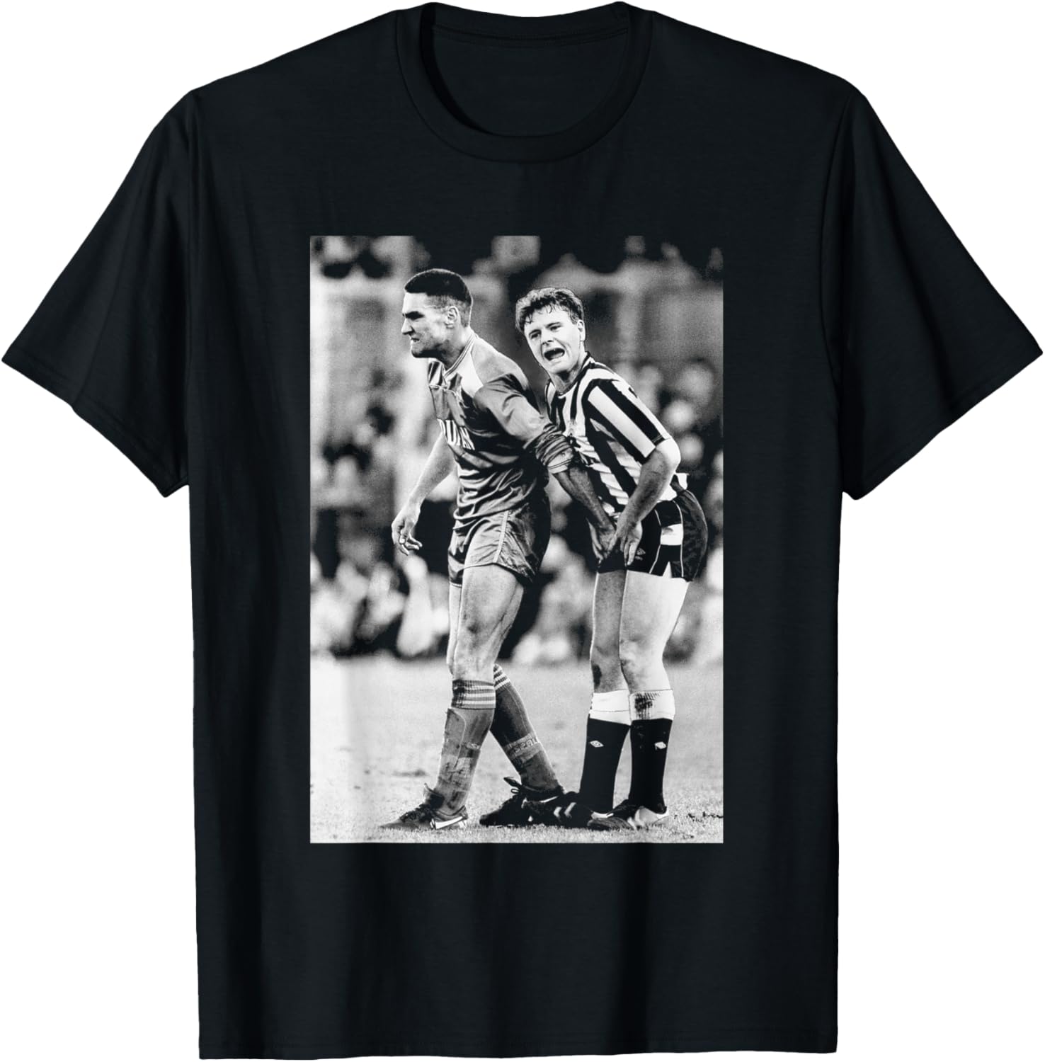 Vinnie Jones Grabs Gazza Gascoigne Newcastle Utd Football T-Shirt - T-Shirt | Black