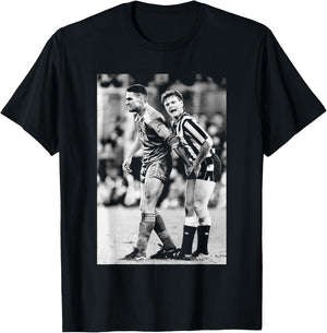 Vinnie Jones Grabs Gazza Gascoigne Newcastle Utd Football T-Shirt - T-Shirt | Black