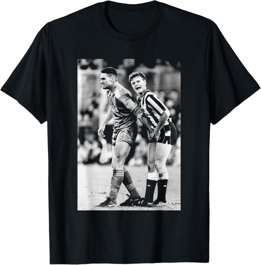 Vinnie Jones Grabs Gazza Gascoigne Newcastle Utd Football T-Shirt - T-Shirt | Black