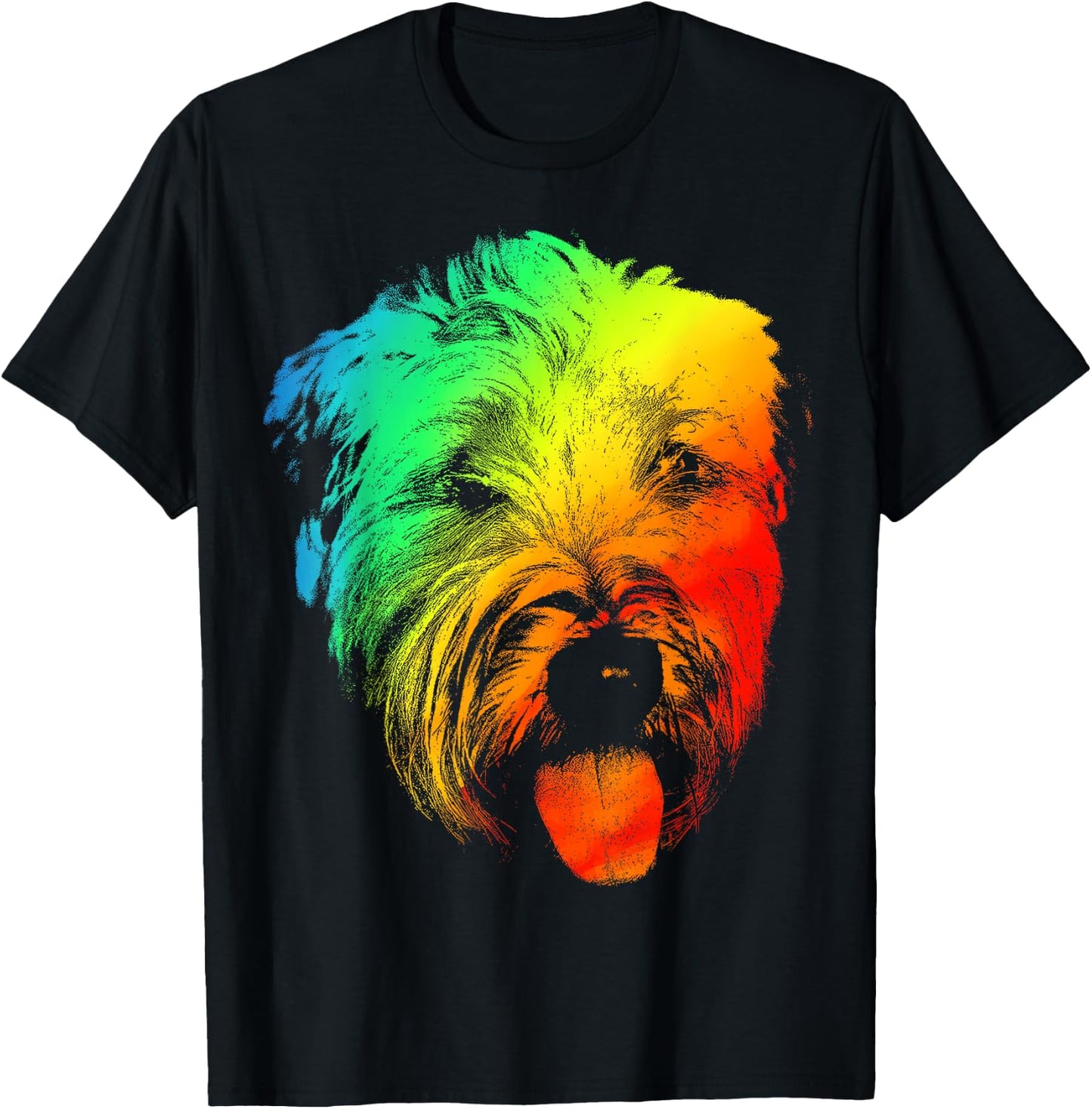 SOFT COATED WHEATEN TERRIER Colorful Rainbow Retro Pet Gifts T-Shirt - T-Shirt | Black