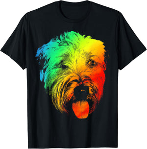 SOFT COATED WHEATEN TERRIER Colorful Rainbow Retro Pet Gifts T-Shirt - T-Shirt | Black