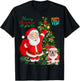 Merry Christmas Happy New Year Santa Claus English Bulldog T-Shirt - T-Shirt | Black