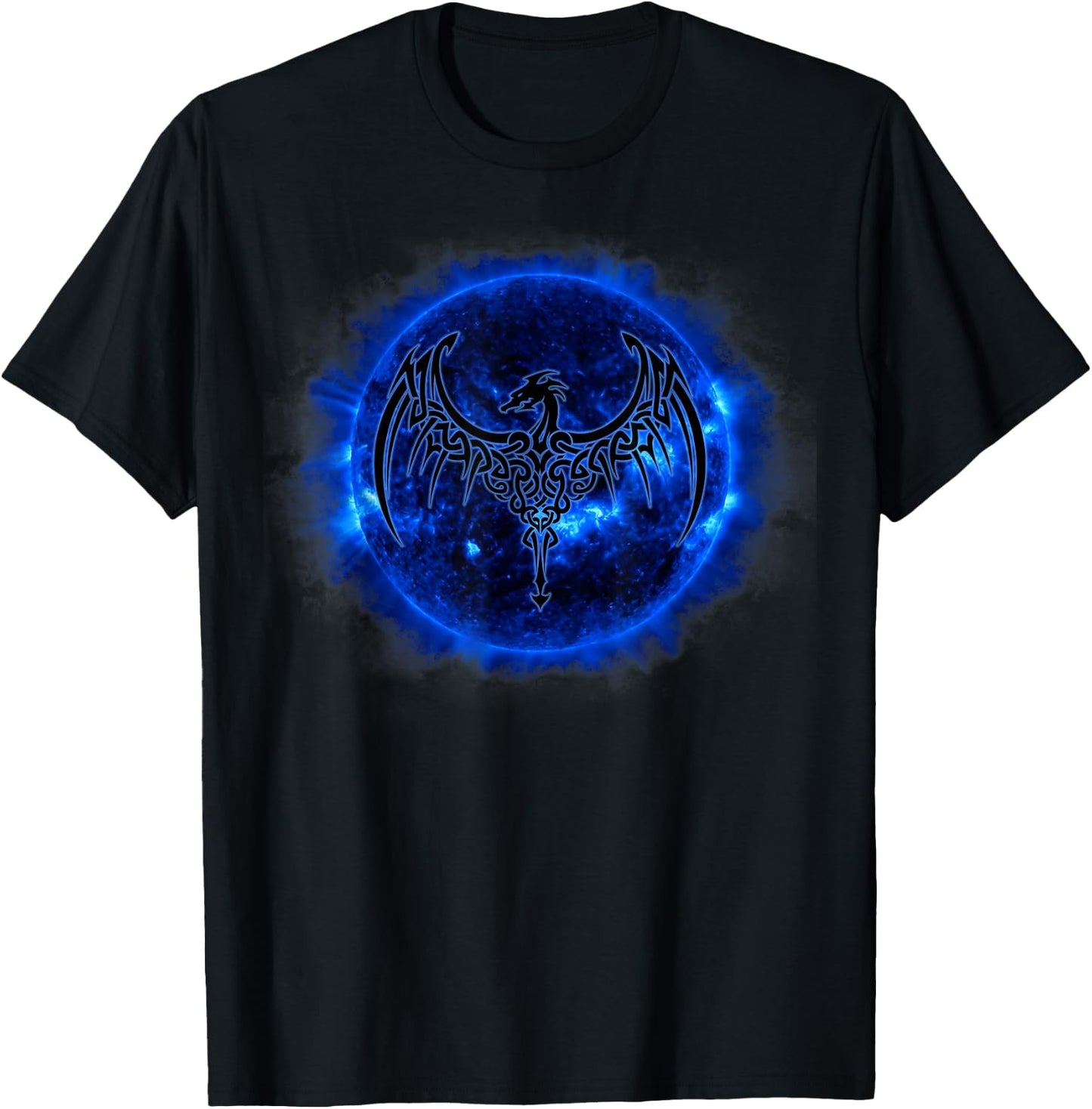 Celtic Dragon Blue Sun T Shirt Tattoo T-Shirt - T-Shirt | Black