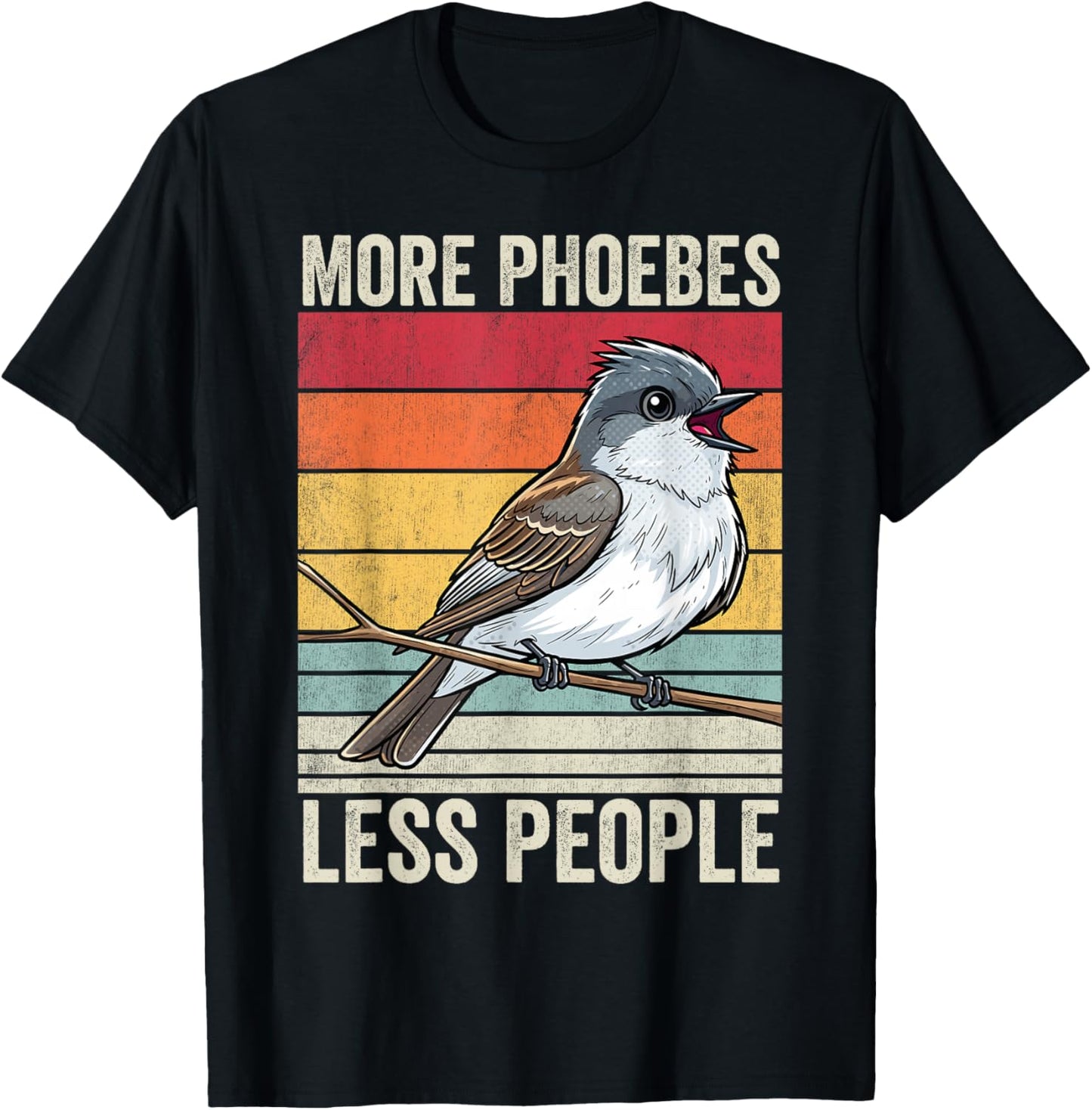 Eastern Phoebe Birdwatching, Funny Eastern Phoebe T-Shirt - T-Shirt | Black