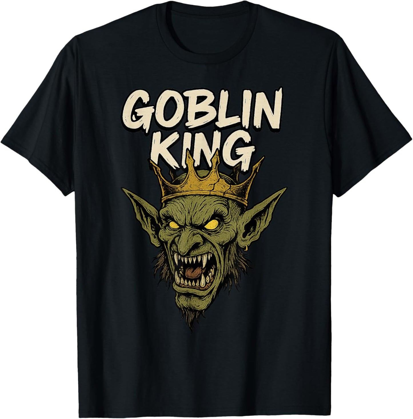 Goblin King Snarling Crown Graffiti Vibe T-Shirt - T-Shirt | Black