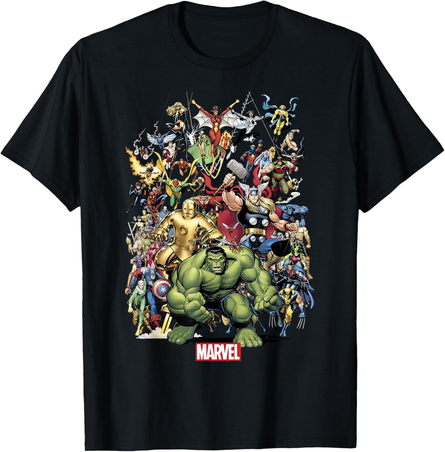 Marvel Exclusive Franchise Superhero Collage T-Shirt - T-Shirt | Black