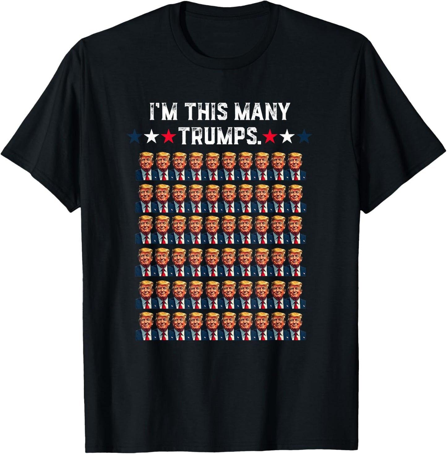 60th Birthday I'm This Many Trumps for Trump Supporter T-Shirt - T-Shirt | Black