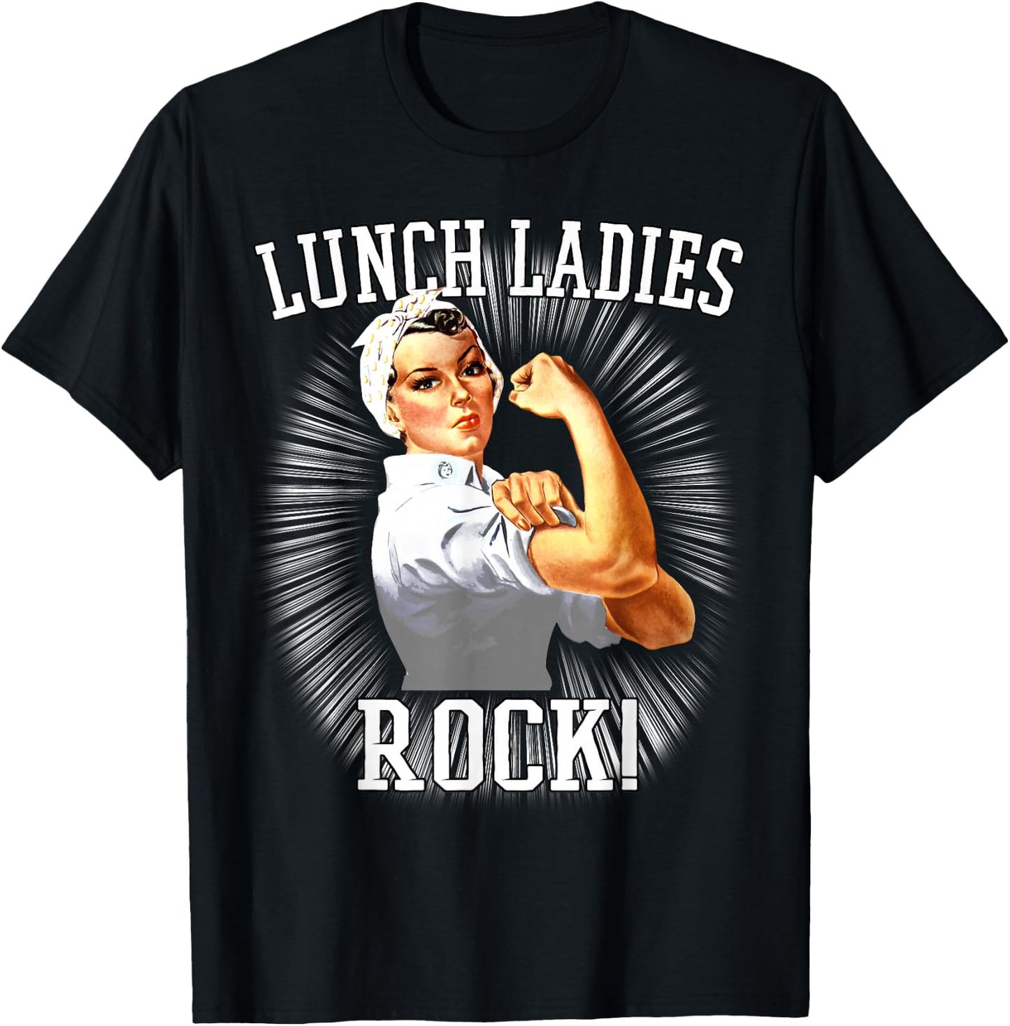 Retro Lunch Ladies Rock Cafeteria Worker Funny Lunch Lady T-Shirt - T-Shirt | Black