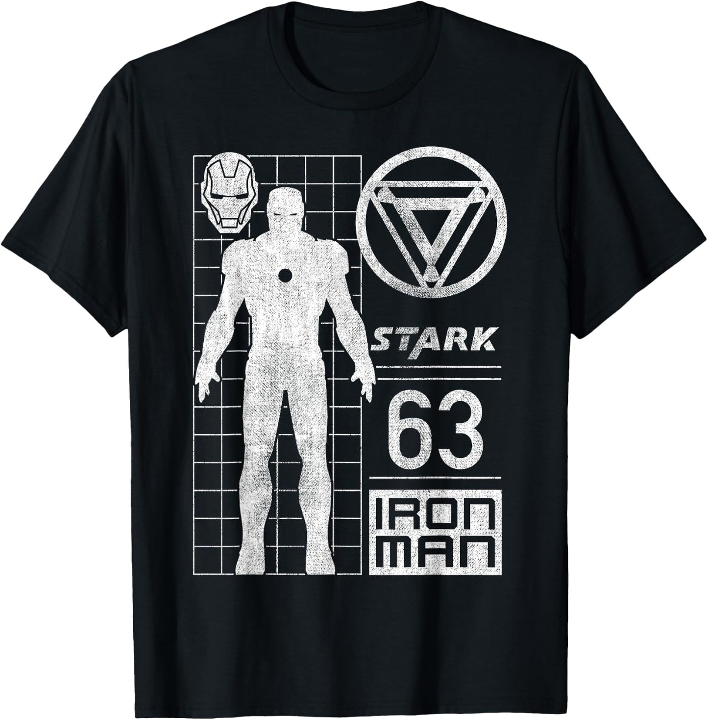 Iron Man Stark Industries 63 Moto Geometric Graphic T-Shirt - T-Shirt | Black