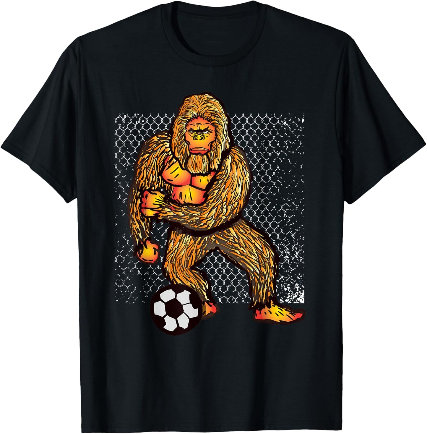 Bigfoot Playing Soccer For Soccer Players Funny Gift T-Shirt - T-Shirt | Black