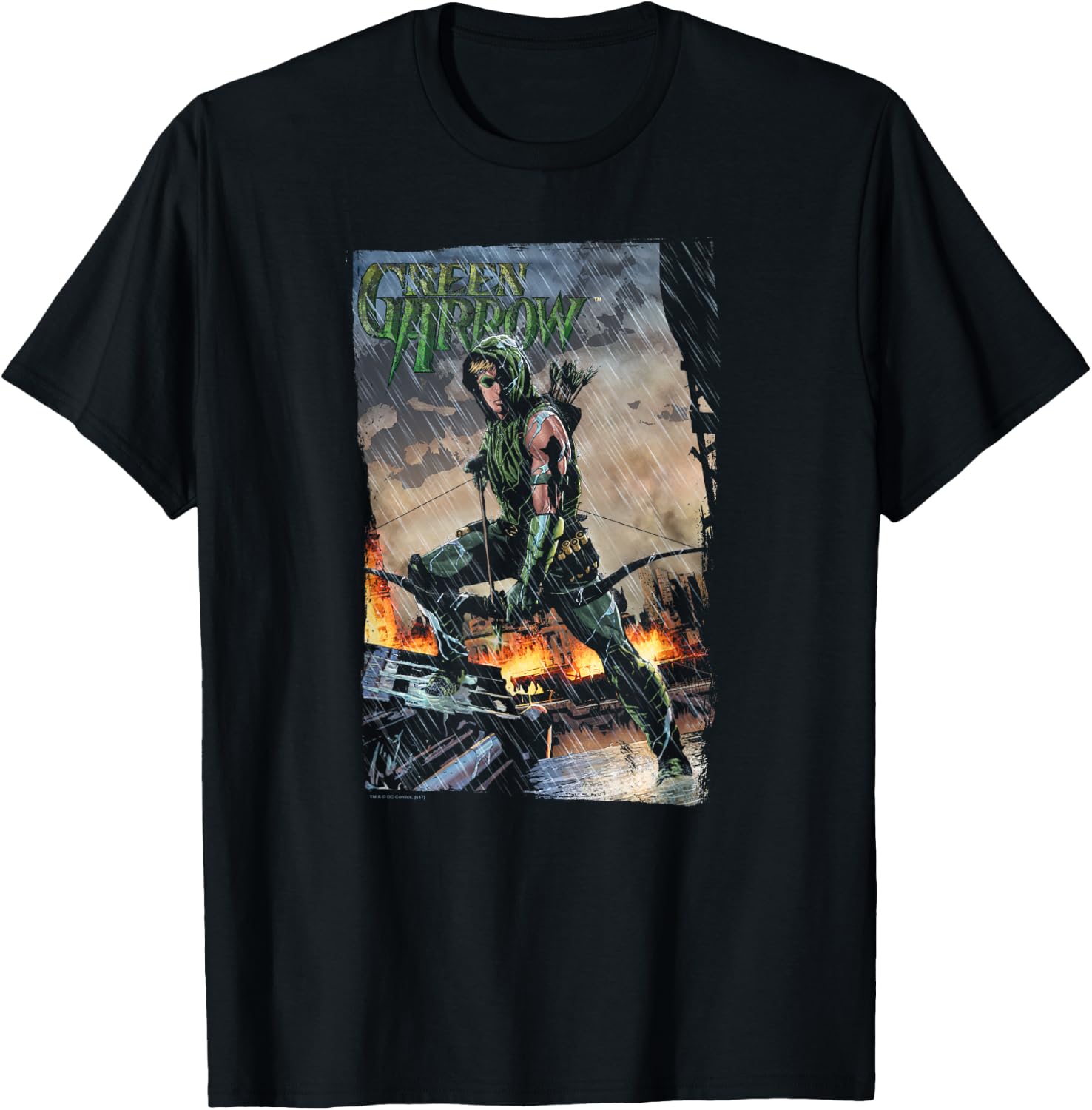 Green Arrow Fire and Rain T-Shirt - T-Shirt | Black