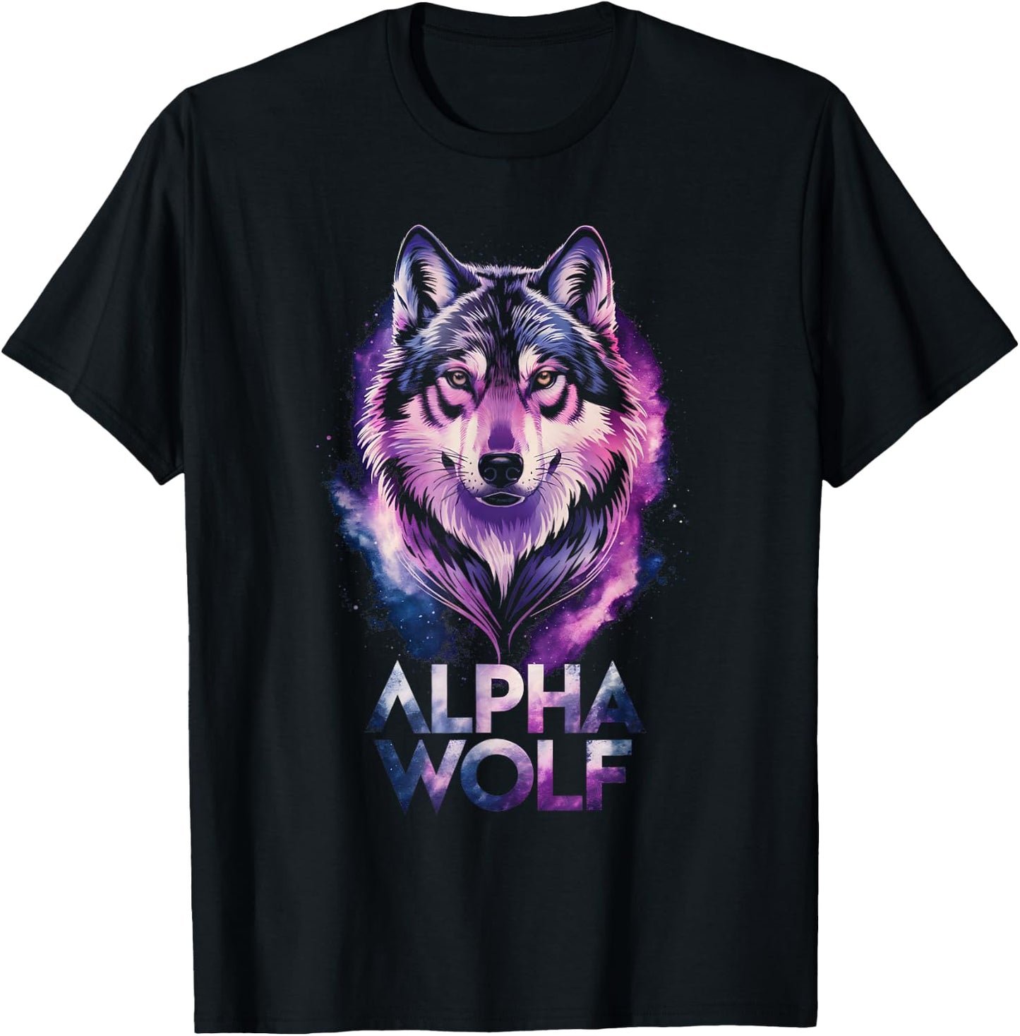 Galaxy Wolf Alpha Wolf Meme T-Shirt - T-Shirt | Black