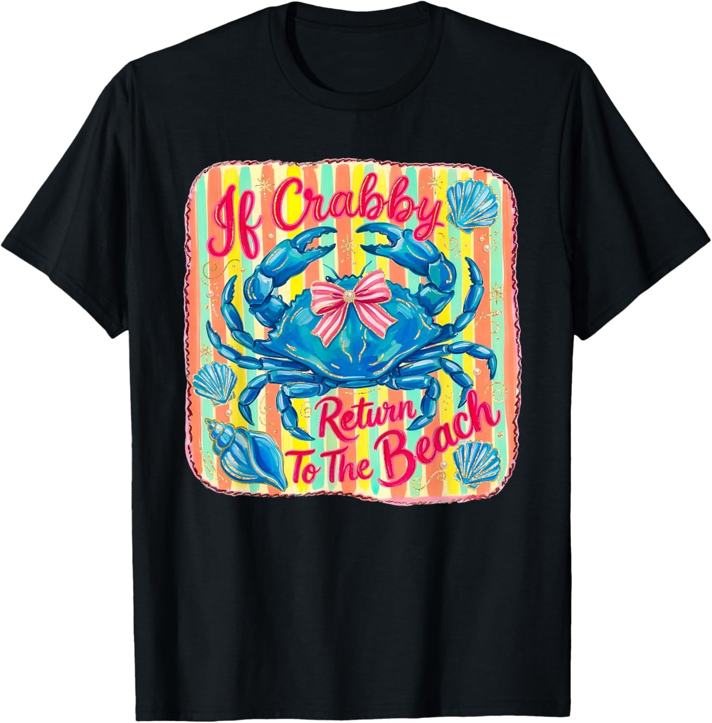 If Crabby Please Return to The Beach Hawaii Summer Vacation T-Shirt - T-Shirt | Black