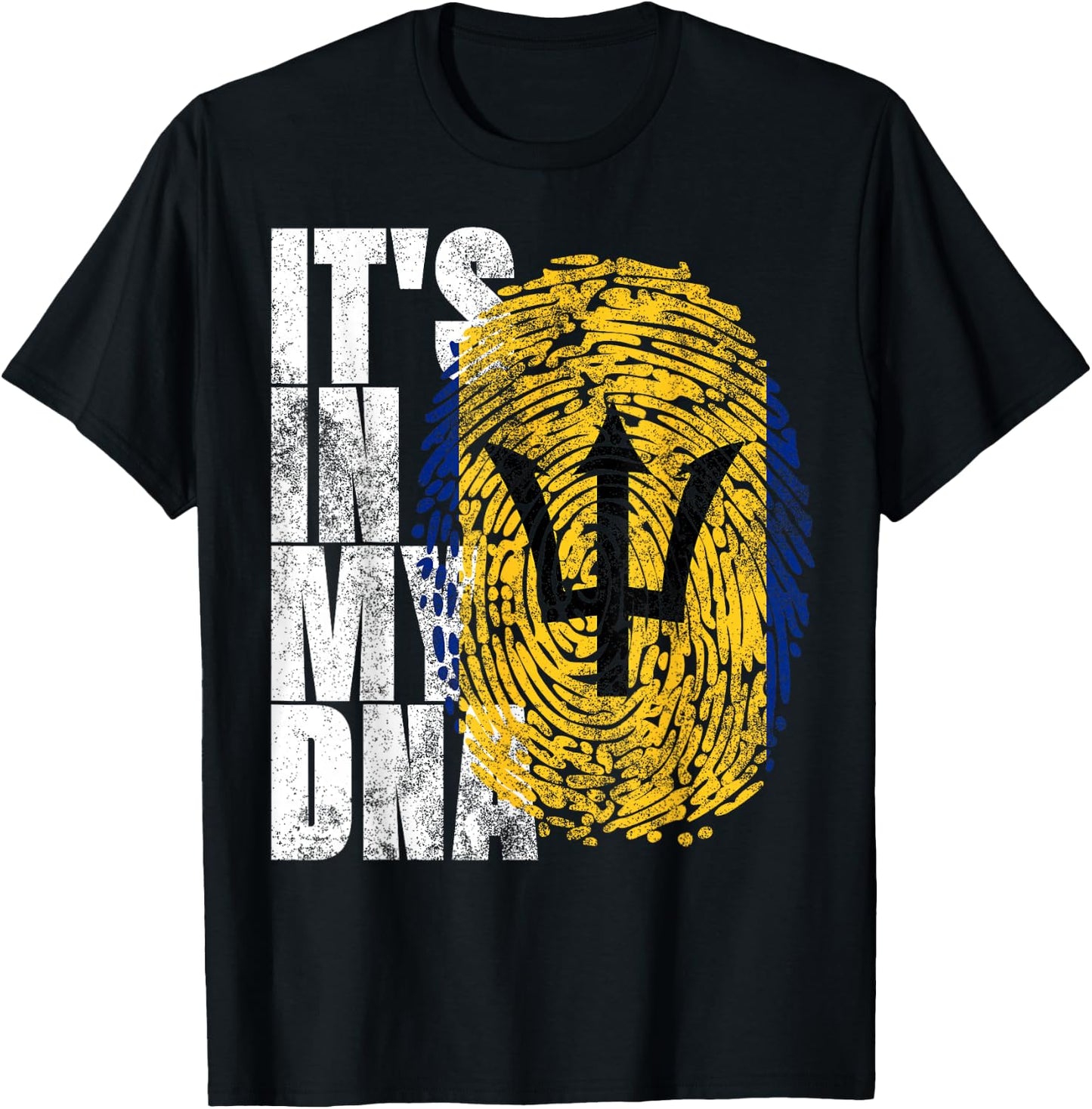 It's In My DNA Barbados Gifts Trident Bajan Barbadian Flag T-Shirt - T-Shirt | Black