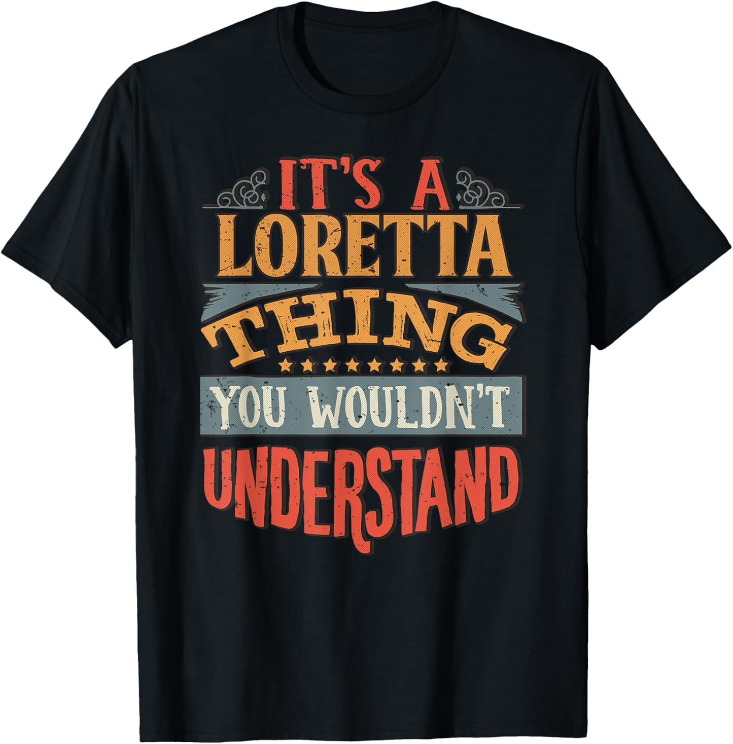 Loretta Name T-Shirt - T-Shirt | Black