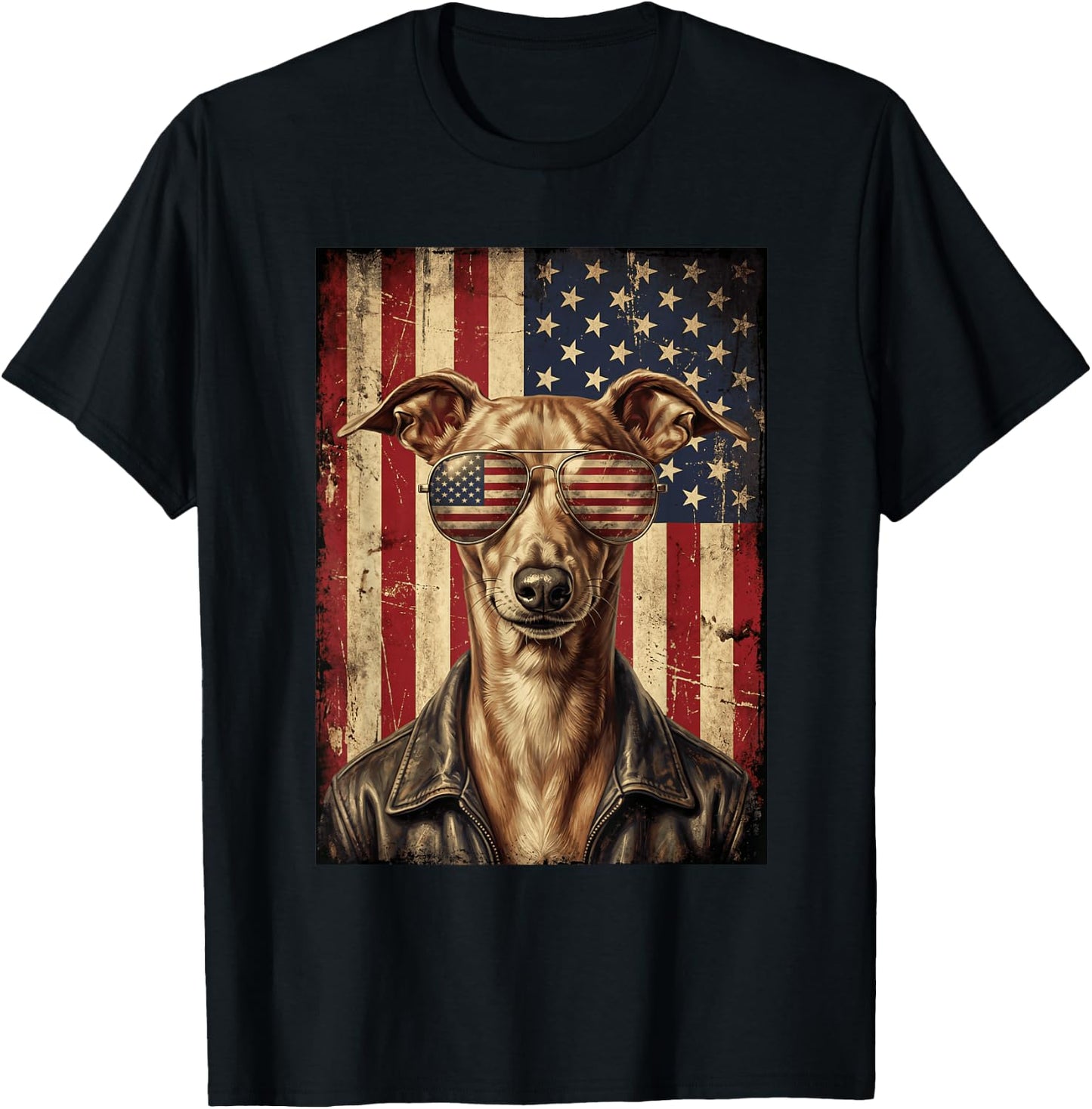 American Flag Italian Greyhound Patriotic Dog Owner T-Shirt - T-Shirt | Black