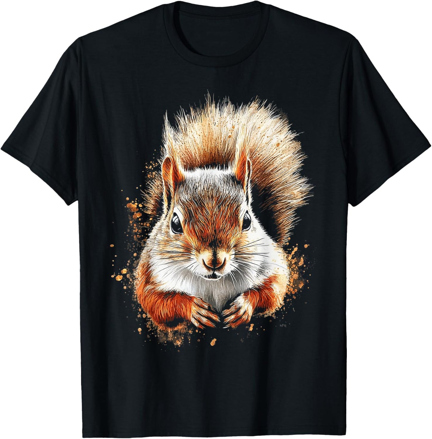 Squirrel Animal Graphic Painting Art Squirrel T-Shirt - T-Shirt | Black