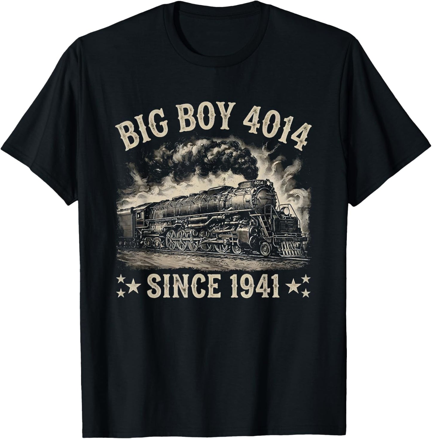 Big Boy 4014 Train Engineer Steam Train Conductor American T-Shirt - T-Shirt | Black