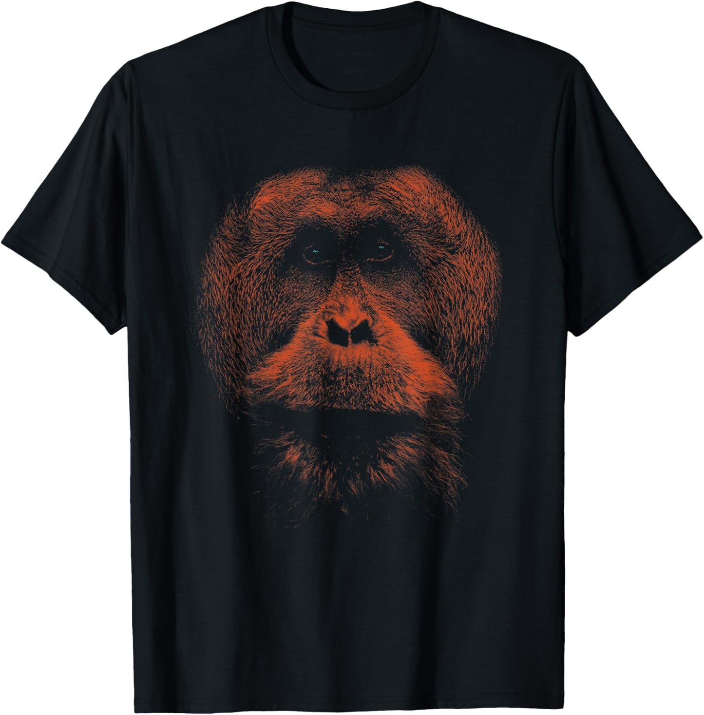 Orangutan Ape Animal Face Portrait T-Shirt - T-Shirt | Black
