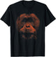 Orangutan Ape Animal Face Portrait T-Shirt - T-Shirt | Black