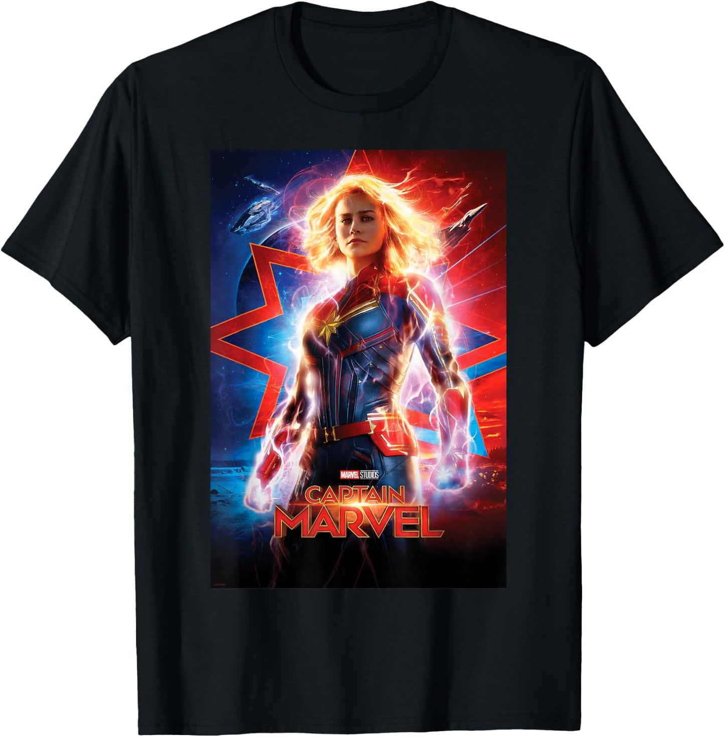Marvel Captain Marvel Suited Up Poster T-Shirt - T-Shirt | Black