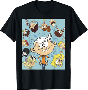 The Loud House Group Circle Portrait Poster T-Shirt - T-Shirt | Black