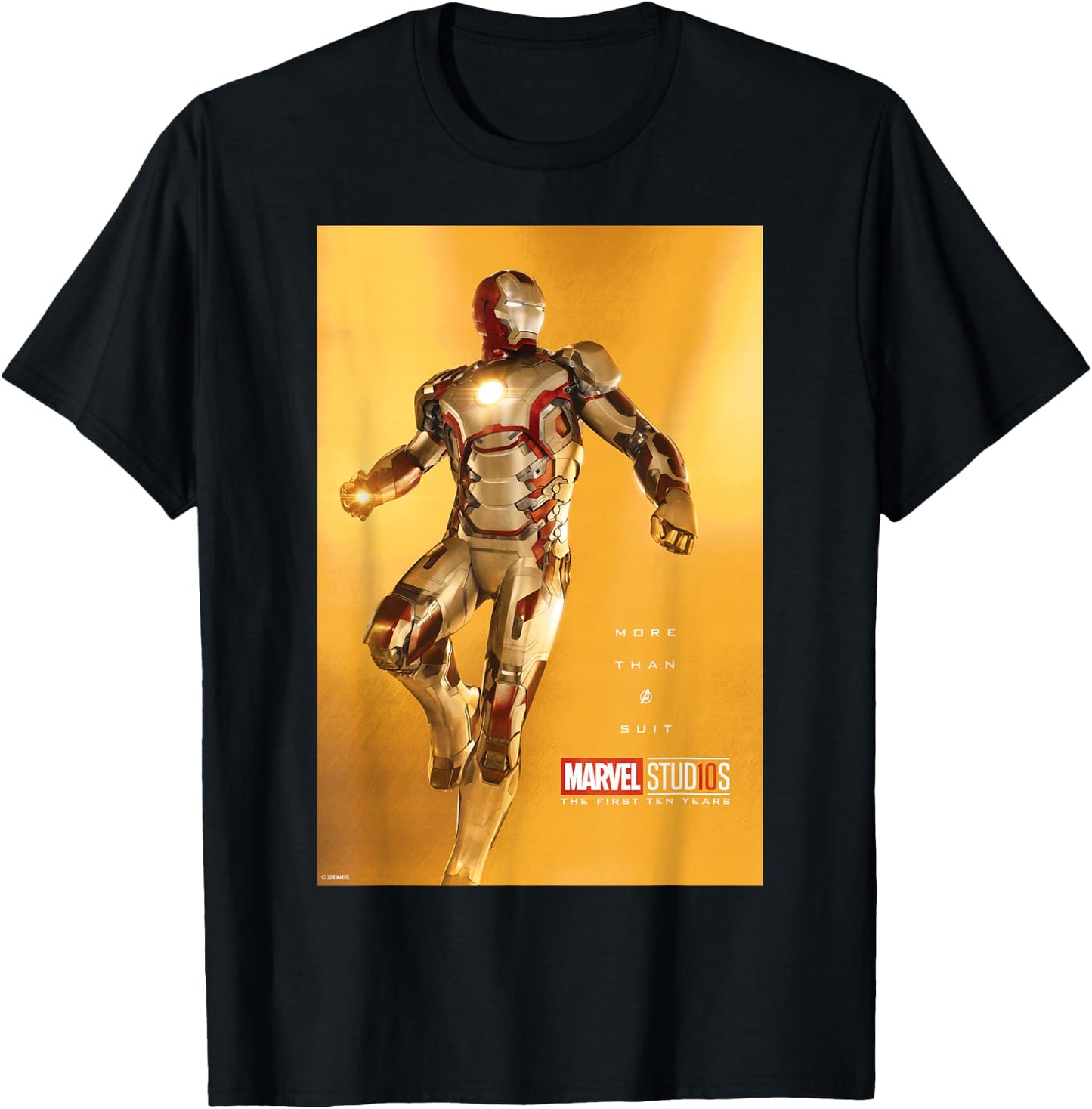 Marvel Studios 10 Years Iron Man Poster Graphic T-Shirt - T-Shirt | Black