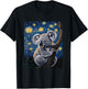 Cute Koala Bear - Van Gogh Style - Starry Night Graphic T-Shirt - T-Shirt | Black