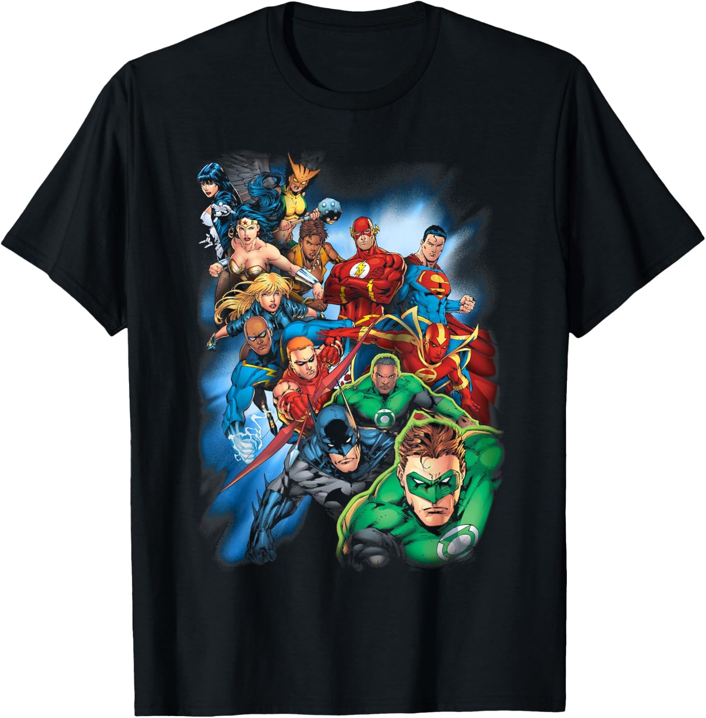Justice League Mighty Heroes Unite Small T-Shirt - T-Shirt | Black