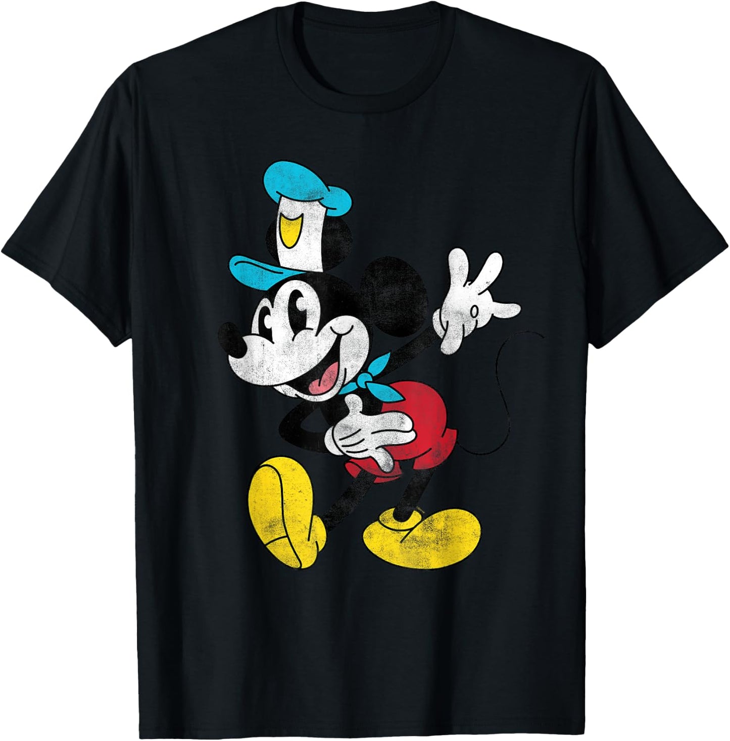 Disney Cruise Captain Mickey Mouse Distressed Retro Vintage T-Shirt - T-Shirt | Black