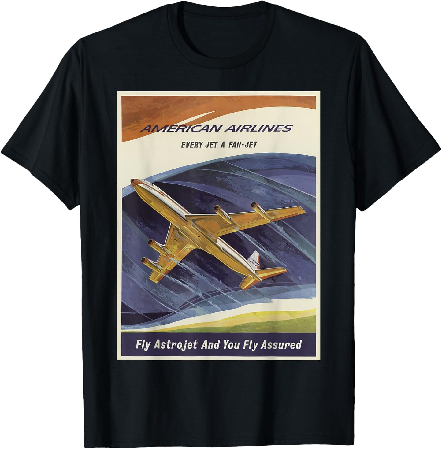 Vintage poster - Astrojet Retro T-Shirt - T-Shirt | Black
