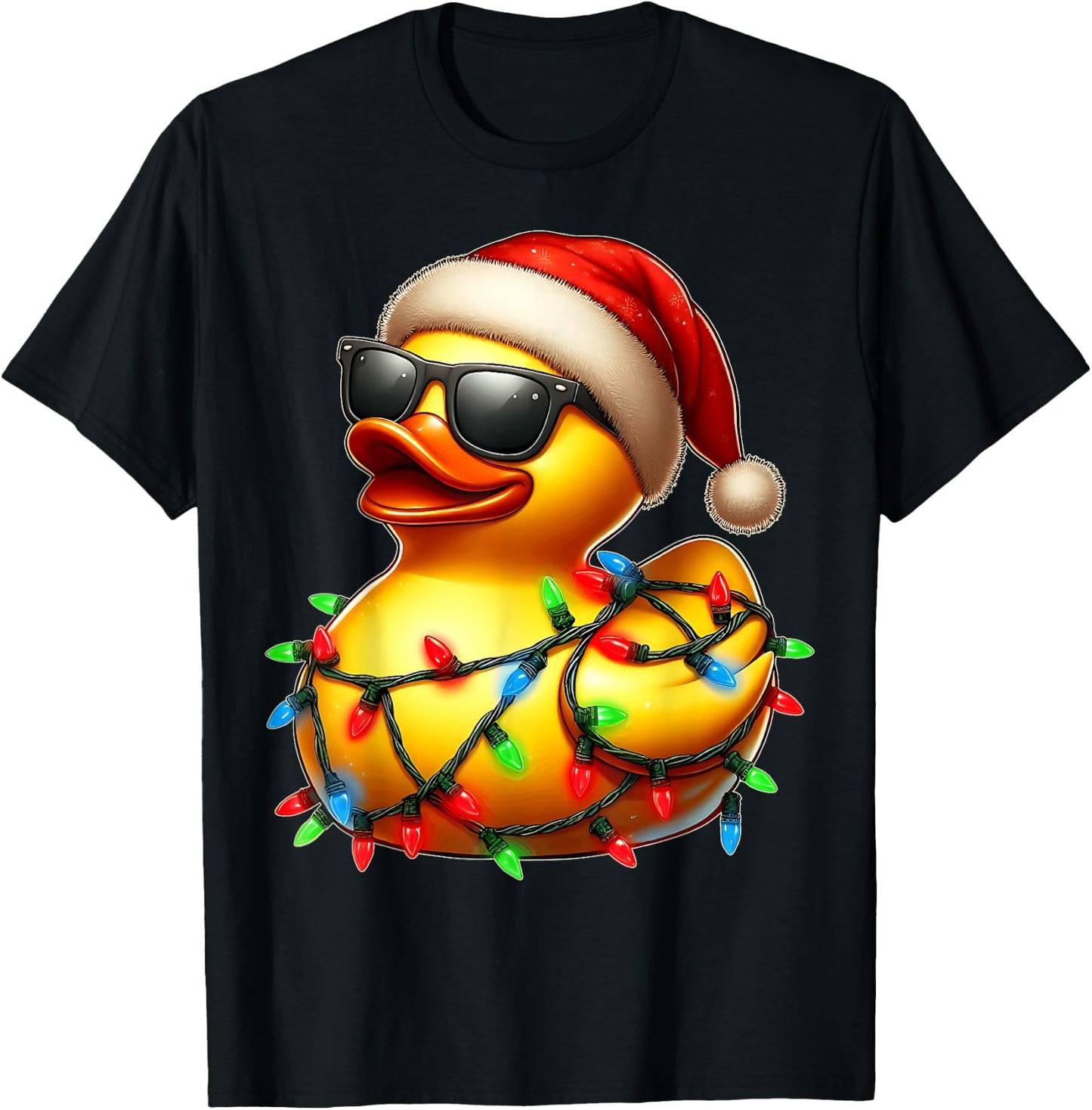 Rubber Duck Sunglasses Cute Christmas Xmas T-Shirt - T-Shirt | Black