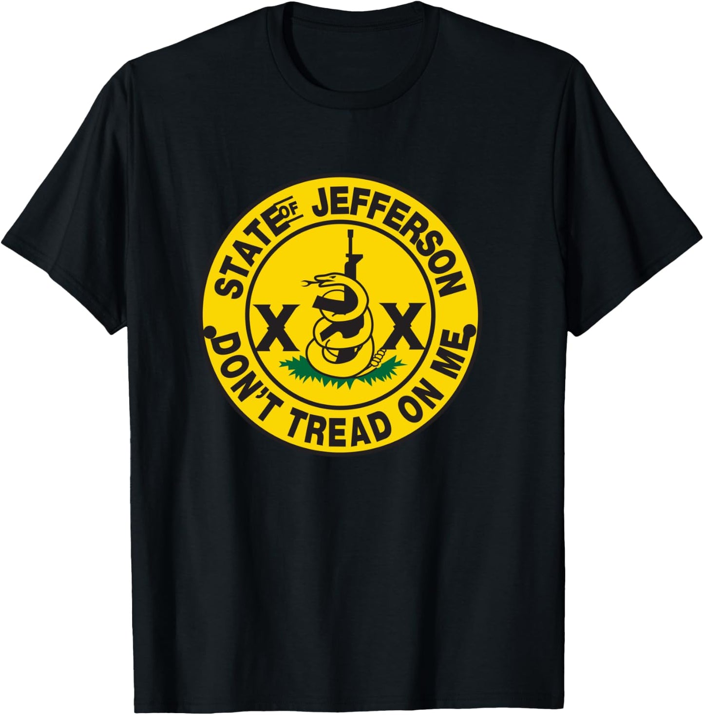 State of Jefferson Don't Tread on Me Shirt T-Shirt - T-Shirt | Black