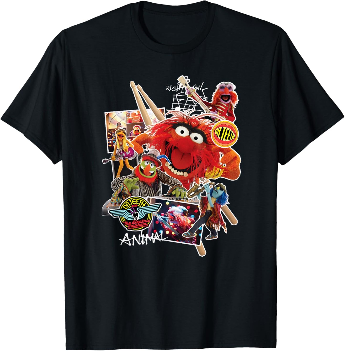 Disney Muppets Animal Dr. Teeth and The Electric Mayhem Small T-Shirt - T-Shirt | Black