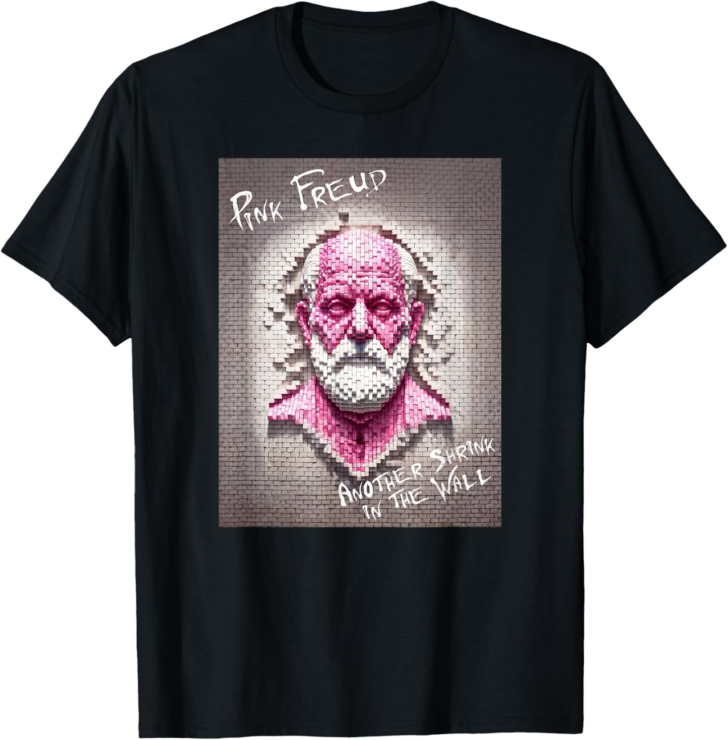 Pink Freud Another Shrink in the Wall Funny Therapy Parody T-Shirt - T-Shirt | Black