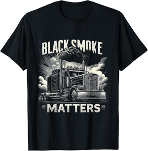 Smoke Matters Funny Truck Driver Trucking Dads T-Shirt - T-Shirt | Black