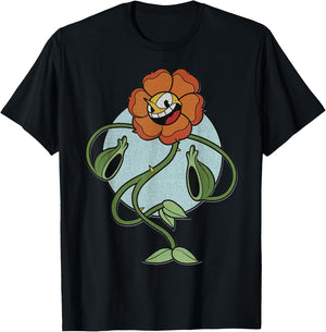 Cuphead Cagney Flower Pose T-Shirt - T-Shirt | Black
